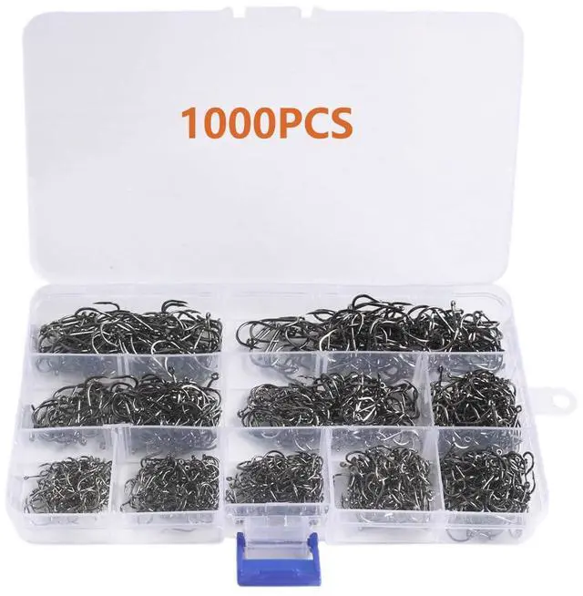 Alt view image 3 of 7 - 300Pcs/ 500Pcs/ 1000Pcs Small Fishing Hooks, 10 Different Sizes Tiny Fish Hook Set for Freshwater (1000pcs (2# to 20#))