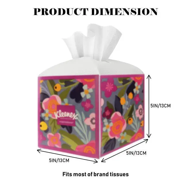 Alt view image 6 of 6 - Tissue Box Cover Holder Square Tissue Cube Cover PU Leather Tissue Organizer with Bottom Belt for Bathroom, Tabletop, Car, Night Stands, Office, Home, Kitchen (1, White)