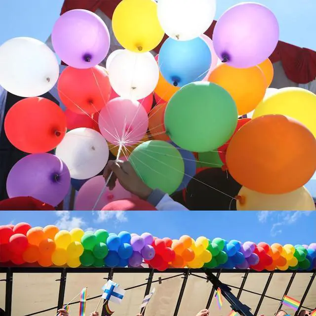 Alt view image 3 of 7 - Balloons Assorted Colors Rainbow Decorations 100 Pack 12 inch Round Bright Latex Colorful Balloons for Birthday Baby Shower Wedding Party Birthday Decorations Supplies Arch Garland