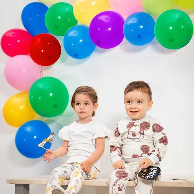 Alt view image 7 of 7 - Balloons Assorted Colors Rainbow Decorations 100 Pack 12 inch Round Bright Latex Colorful Balloons for Birthday Baby Shower Wedding Party Birthday Decorations Supplies Arch Garland
