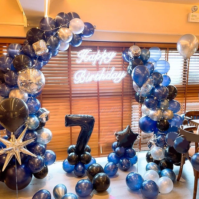 Alt view image 3 of 7 - Blue Silver Balloons for Boys, 60PCS Thick Retirement Birthday Balloon Men | 12 Inch Navy Royal Blue Metallic Silver Party Balloons for Men Happy Retirement Welcome Back Birthday Decorations Boys