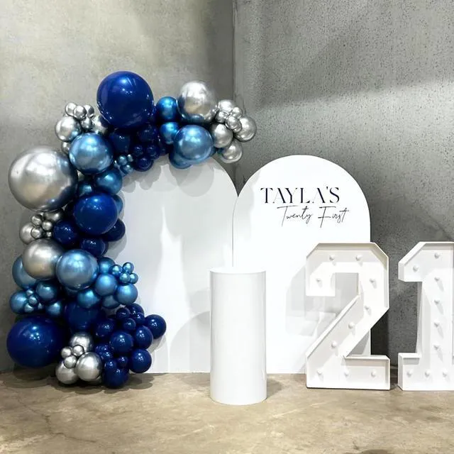 Alt view image 6 of 7 - Blue Silver Balloons for Boys, 60PCS Thick Retirement Birthday Balloon Men | 12 Inch Navy Royal Blue Metallic Silver Party Balloons for Men Happy Retirement Welcome Back Birthday Decorations Boys