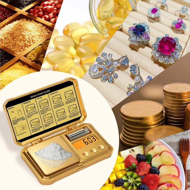 Alt view image 6 of 6 - Digital Pocket Gram Scale 300g x 0.01g Accuracywith 50g Weights | Small Mini High Precision Gold Scale Digital Weight Grams And Oz For Jewelry,DiamondArrows, Powders And Medicine