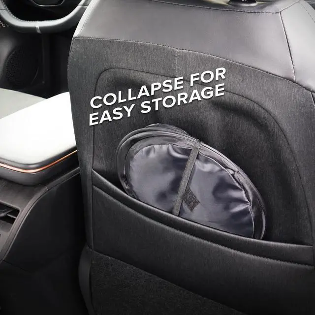 Alt view image 4 of 7 - Car Trash Can, 3.3 Gallon Pop-Up Garbage Bin, Waterproof, Loop for Hanging, Velcro Base, Washable, Metal Frame, Portable Collapsible Design for Easy Storage, 12 Inch High x 9 Inch Wide