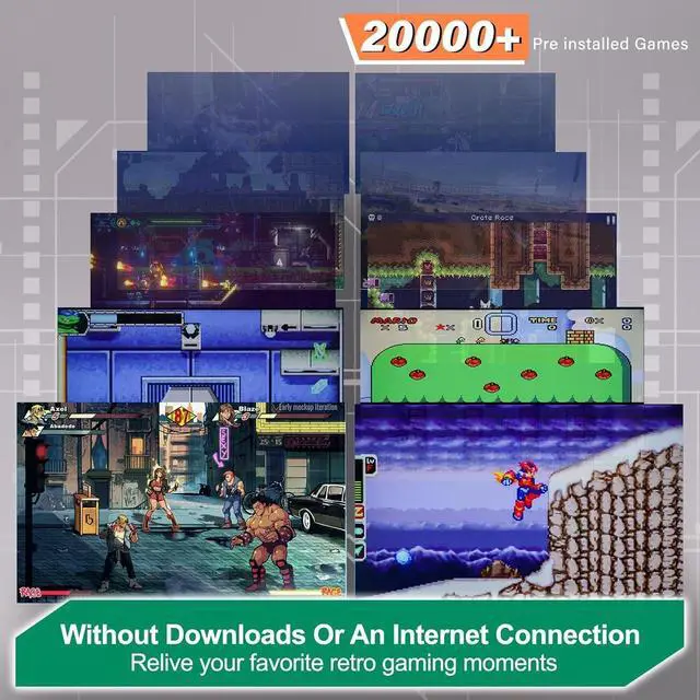 Alt view image 2 of 7 - New Retro Gaming Console & Game Stick Pro - 20,000+ Classic Video Games, 23 Emulators, Dual Wireless Controllers, 4K HDMI Output, Plug & Play, Compatible with TV, PC, Projector, 64GB