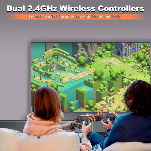 Alt view image 4 of 7 - New Retro Gaming Console & Game Stick Pro - 20,000+ Classic Video Games, 23 Emulators, Dual Wireless Controllers, 4K HDMI Output, Plug & Play, Compatible with TV, PC, Projector, 64GB