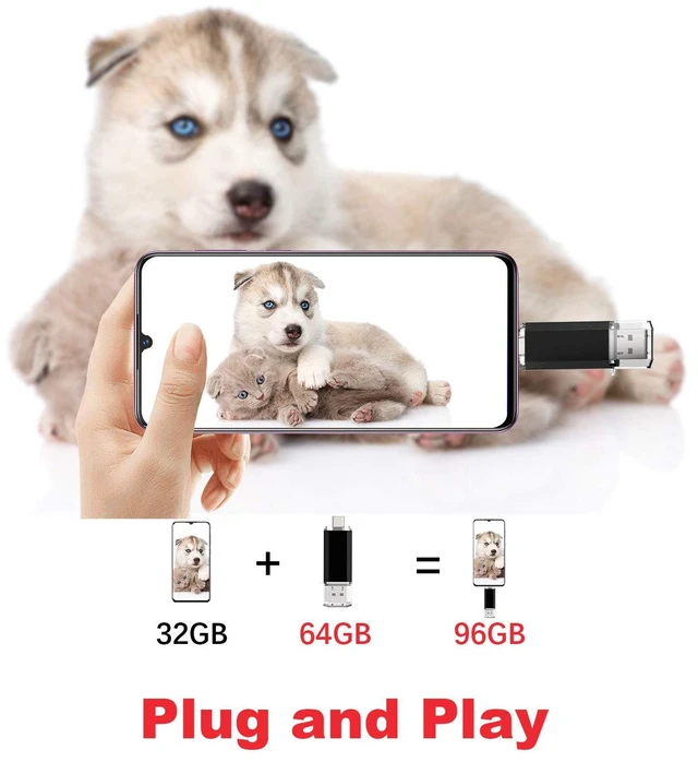 Alt view image 4 of 7 - 64GB Type C Flash Drive 2 in 1 OTG USB 3.0 + USB C Memory Stick with Keychain Dual Type C Thumb Drive Photo Stick Jump Drive for Android Smartphones, Computers, MacBook, Tablets, PC