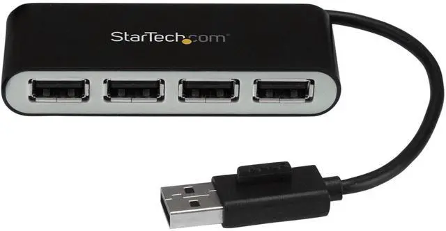 Main image of 4 Port USB 2.0 Hub - USB Bus Powered - Portable Multi Port USB 2.0 Splitter and Expander Hub - Small Travel USB Hub (ST4200MINI2)