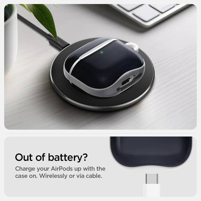 Alt view image 5 of 7 - Ultra Hybrid Classic C1 for AirPods 5 / AirPods 4 Case (2026/2024) Retro Design Inspired by Apple iMacG3, Case Cover with Carabiner Key Chain, Graphite