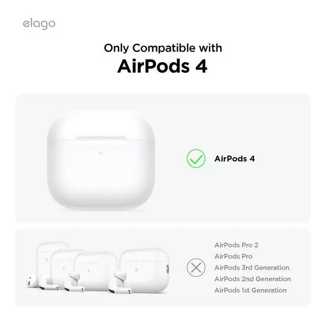 Alt view image 2 of 7 - Cassette Tape Case for AirPods 4 | Carabiner Included, Supports Wireless Charging, Shock Resistant, Full Protection, Headphone Accessories (Classic White)