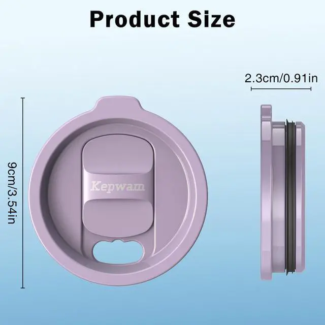 Alt view image 7 of 7 - Replacement Spill-Resistant Sliding Lid for Kepwam Self Heating Coffee Mug BPA-Free, Easy to Use & Clean, Compatible with T1, T2 & T2 Plus Smart Mugs (Lilac Violet)