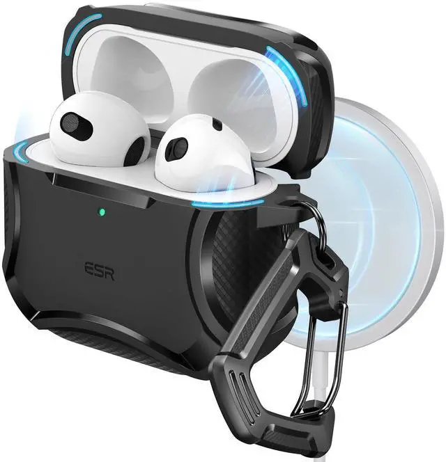 Main image of for AirPods 4 Case, Compatible with AirPods 4th Generation Case (2024), Compatible with MagSafe, Powerful Drop Protection, Magnetic Lid, Cyber Series, Black