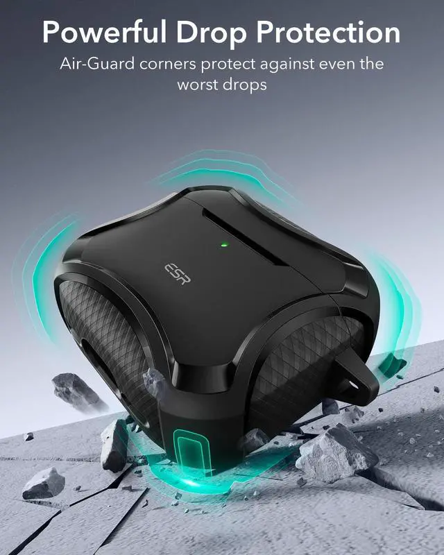 Alt view image 6 of 7 - for AirPods 4 Case, Compatible with AirPods 4th Generation Case (2024), Compatible with MagSafe, Powerful Drop Protection, Magnetic Lid, Cyber Series, Black