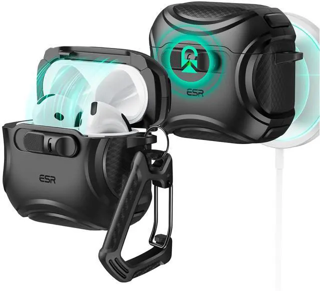 Main image of for AirPods 4 Case, Compatible with AirPods 4 Generation Case (2024) (USB-C), Compatible with MagSafe, Drop-Proof Lock, Easy Open, Cyber Series, Black