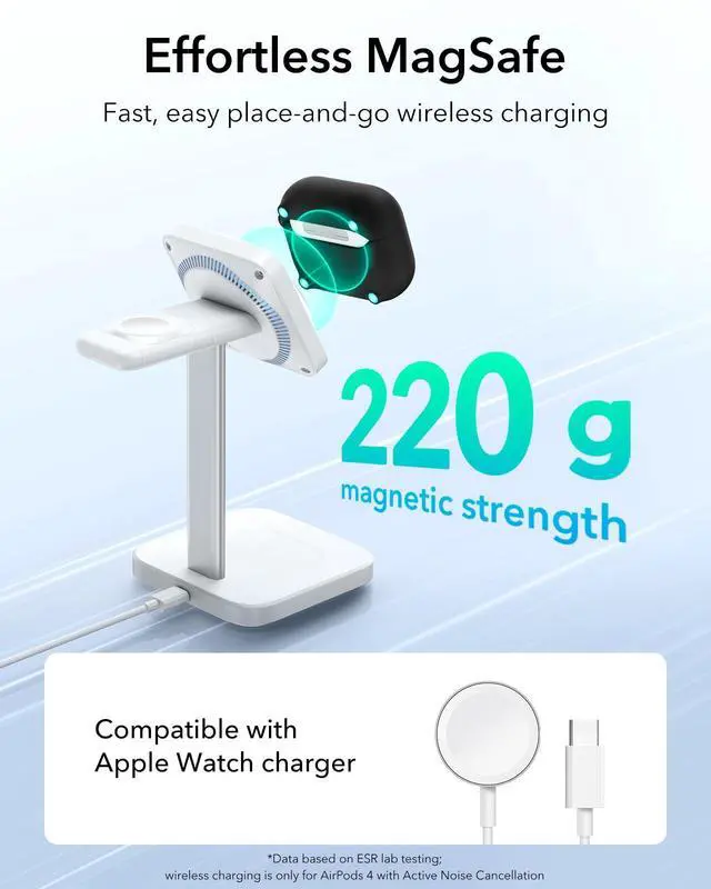 Alt view image 4 of 7 - for AirPods 4 Case (HaloLock), Compatible with AirPods 4th Generation Case (2024) (USB-C), Compatible with MagSafe, Full Drop Protection Cover with Carabiner, Magnetic Lid Lock, Black