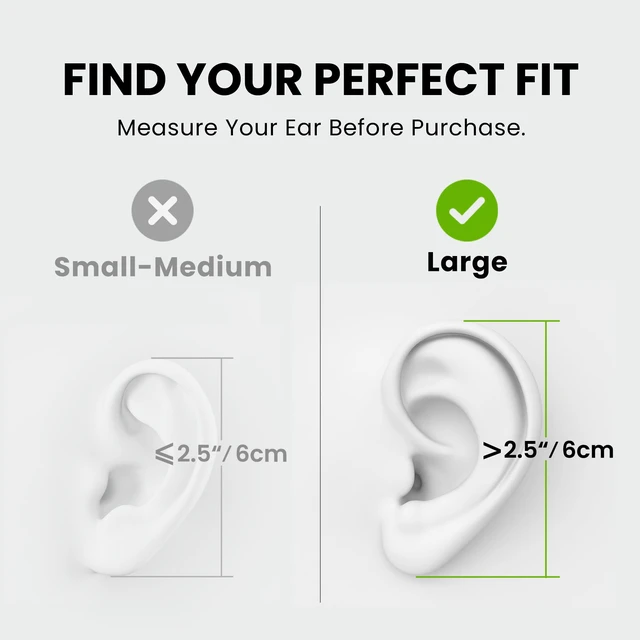 Alt view image 2 of 6 - Resolve 3.5mm AUX Wired Open-Ear Earbuds w/Mic & Over-Ear Hook | Large Size, Compatible with Android Smartphones & Laptops & PC with AUX Jack, Ideal for Office, Outdoor & Home
