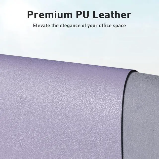 Alt view image 2 of 7 - Leather Desk Pad Protector, Large Mouse Pad, Office Desk Mat, Non-Slip PU Leather Desk Blotter, Laptop Desk Pad, Waterproof Desk Writing Pad for Office and Home (23.6" x 13.7", Lavender)
