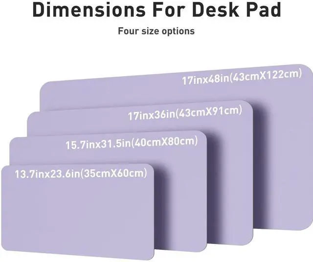 Alt view image 7 of 7 - Leather Desk Pad Protector, Large Mouse Pad, Office Desk Mat, Non-Slip PU Leather Desk Blotter, Laptop Desk Pad, Waterproof Desk Writing Pad for Office and Home (23.6" x 13.7", Lavender)