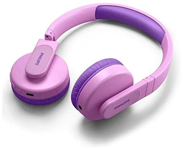 Alt view image 2 of 7 - K4206 Kids Wireless On-Ear Headphones, Bluetooth + Cable Connection, 85dB Limit for Safer Hearing, Built-in Mic, 28 Hours Play time, Parental Controls via Headphones, pink