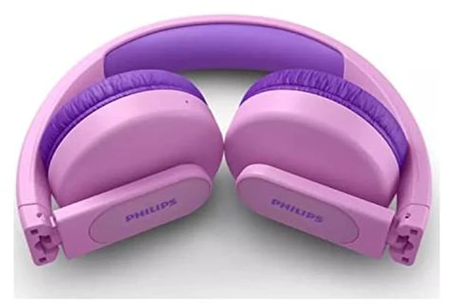 Alt view image 5 of 7 - K4206 Kids Wireless On-Ear Headphones, Bluetooth + Cable Connection, 85dB Limit for Safer Hearing, Built-in Mic, 28 Hours Play time, Parental Controls via Headphones, pink