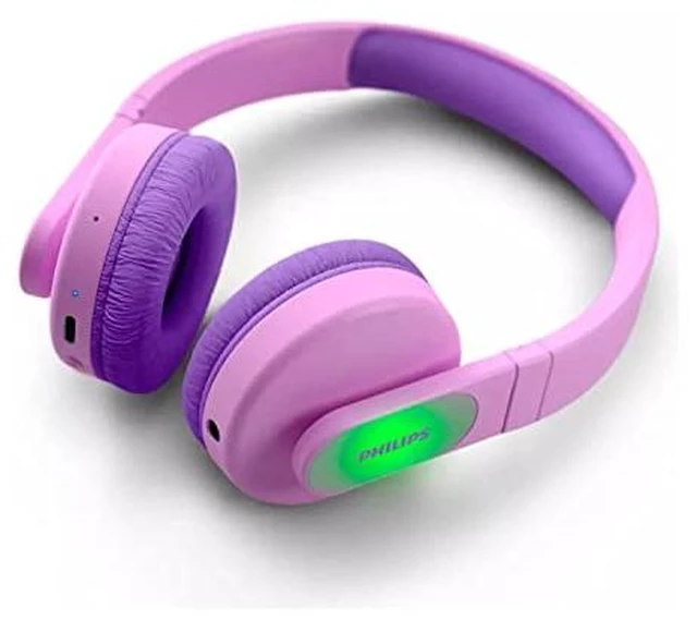Alt view image 7 of 7 - K4206 Kids Wireless On-Ear Headphones, Bluetooth + Cable Connection, 85dB Limit for Safer Hearing, Built-in Mic, 28 Hours Play time, Parental Controls via Headphones, pink