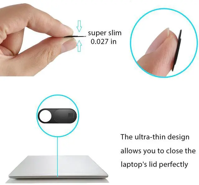 Alt view image 5 of 7 - Webcam Cover Slide, 14 Pack Webcam Cover, Ultra-Thin Camera Cover for Laptop, Desktop, PC, MacBook, iPad, Tablet, iPhone, Cell Phone, Laptop Camera Cover Slide to Protect Your Privacy(Black)