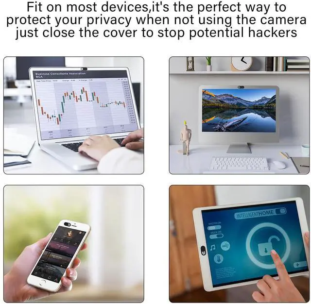 Alt view image 6 of 7 - Webcam Cover Slide, 14 Pack Webcam Cover, Ultra-Thin Camera Cover for Laptop, Desktop, PC, MacBook, iPad, Tablet, iPhone, Cell Phone, Laptop Camera Cover Slide to Protect Your Privacy(Black)