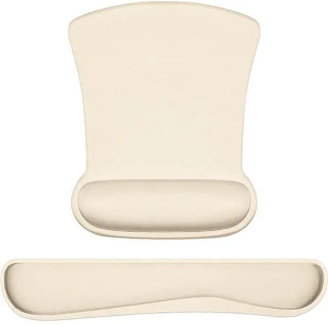 Main image of Ergonomic Wrist Rest Support for Mouse Pad and Keyboard Set, Comfortable Memory Foam Keyboard Pad and Soft Gel Mouse Pad, Easy Typing and Pain Relief for Gaming, Office, Laptop, Apricot