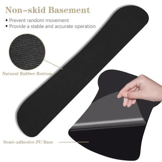 Alt view image 5 of 7 - Ergonomic Wrist Rest Support for Mouse Pad and Keyboard Set, Comfortable Memory Foam Keyboard Pad and Soft Gel Mouse Pad, Easy Typing and Pain Relief for Gaming, Office, Laptop, Apricot