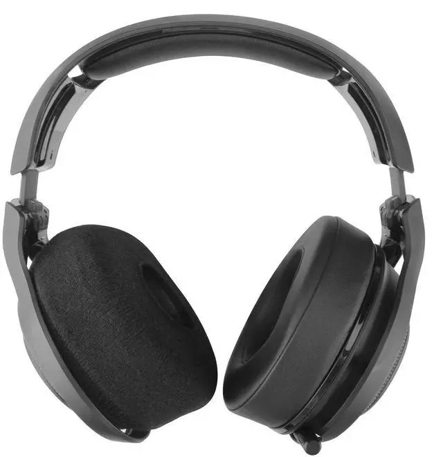 Alt view image 5 of 6 - 2 Pairs Knit Headphones Ear Covers - Product Safety Certified - Washable & Stretchable Sanitary Protectors for Over-Ear Headsets, Sweat Pads for Gym, Gaming (Size L/Black)