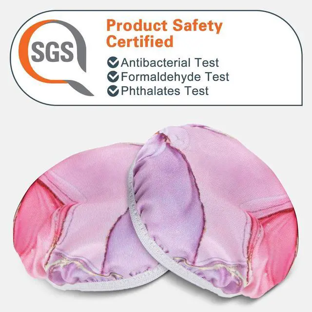 Alt view image 2 of 6 - NOVA 2 Pairs Flex Fabric Headphones Ear Covers - Product Safety Certified - Washable & Stretchable Earcup Protectors for Over-Ear Headsets, Sweat Pads for Gym (Size M/Pink Marble)
