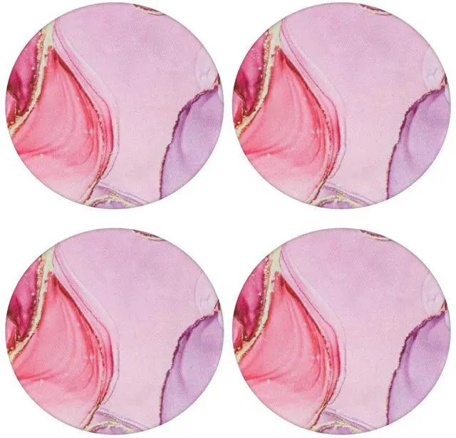 Alt view image 4 of 6 - NOVA 2 Pairs Flex Fabric Headphones Ear Covers - Product Safety Certified - Washable & Stretchable Earcup Protectors for Over-Ear Headsets, Sweat Pads for Gym (Size M/Pink Marble)
