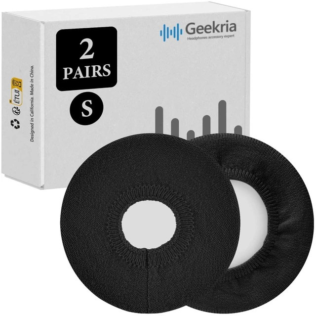 Main image of 2 Pairs Knit Headphones Ear Covers - Product Safety Certified - Washable & Stretchable Sanitary Earcup Protectors for On-Ear Headsets, Sweat Pads for Gym, Meeting (Size S/Black)