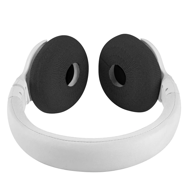 Alt view image 5 of 6 - 2 Pairs Knit Headphones Ear Covers - Product Safety Certified - Washable & Stretchable Sanitary Earcup Protectors for On-Ear Headsets, Sweat Pads for Gym, Meeting (Size S/Black)