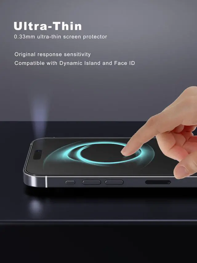 Alt view image 5 of 7 - 2 Pack for iPhone 16/iPhone 15 Matte Screen Protector 6.1 inch, Anti Fingerprint Anti Glare Screen Protector Tempered Glass Easy Installation
