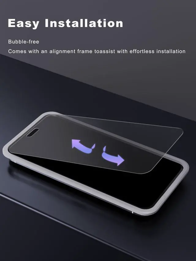 Alt view image 7 of 7 - 2 Pack for iPhone 16/iPhone 15 Matte Screen Protector 6.1 inch, Anti Fingerprint Anti Glare Screen Protector Tempered Glass Easy Installation