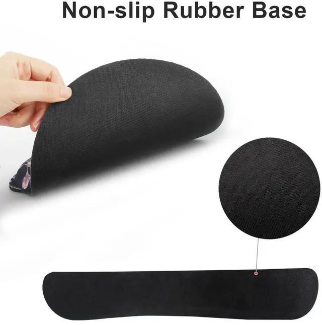 Alt view image 6 of 7 - Ergonomic Mouse Pad with Wrist Rest and Keyboard Wrist Rest, Wrist Rest for Computer Keyboard, Easy Typing, Pain Relief, Black Mouse Pad with Wrist Support for Gaming,Office, Laptop, Garden Flowers