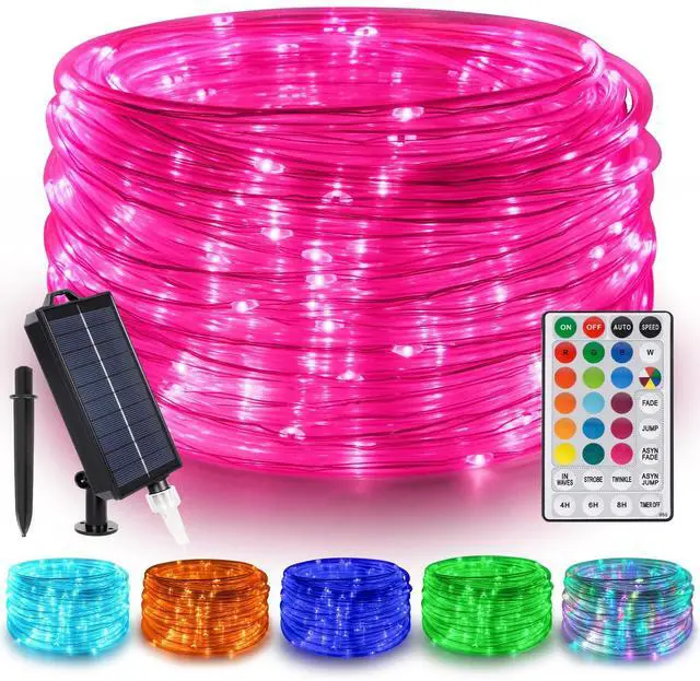 Main image of 50FT 150 LED Solar Rope Lights, 18 Colors with Timer, 5 Modes, Waterproof Plug-in Remote Control Camping String Lights for Outside, Camping, Classroom, Party, Festival Decoration Solar Lights Outdoor