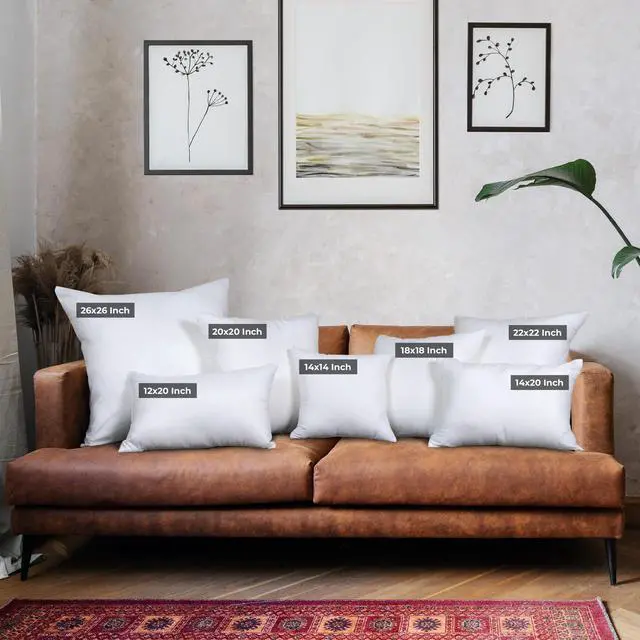 Alt view image 2 of 5 - Throw Pillows (Set of 4, White) 18 x 18 Inches Down Alternative Pillows for Bed, Sofa, and Couch - Fluffy Decorative Stuffer Pillow for Indoors & Outdoors