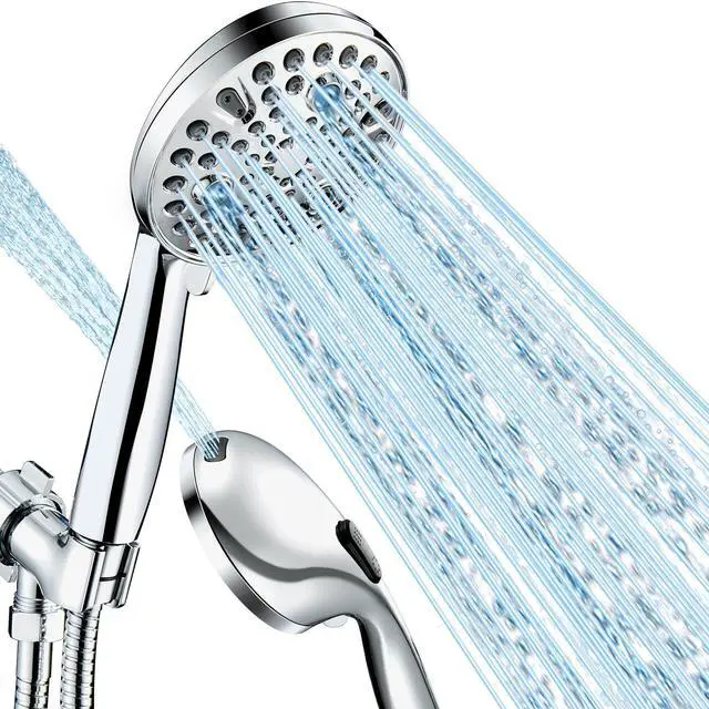 Main image of Shower Head with Handheld, High Pressure 10 Spray Built-in Pause & Power Wash, Anti-clog Nozzles, Detachable Hand Held Showerhead with Leakproof Stainless Steel Hose&Adjustable Overhead Bracket Chrome