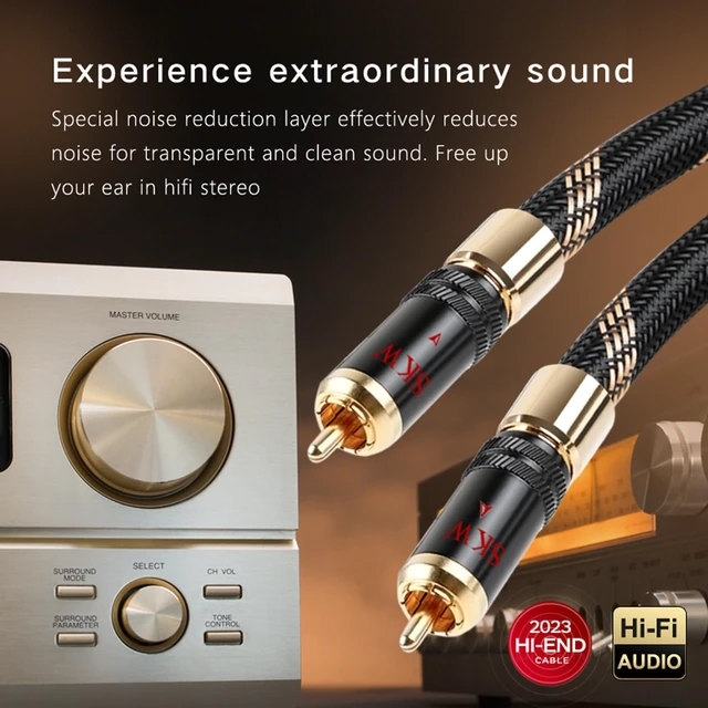 Alt view image 5 of 6 - Audiophile Digital Coaxial Subwoofer RCA Cable Locking Plugs 16.4ft/5m Dual-shielded, Ultra-high Purity Copper, Foam-PE Dielectric, Nylon-braided Jacket, CD/DAC to AV Receiver and Subwoofer