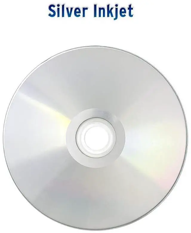 Alt view image 2 of 7 - CD-R 700MB 52X Silver Inkjet Hub Printable Recordable Media - 100pk Cake Box (FFP) 631-315-BX, 100 Discs