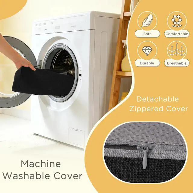 Alt view image 5 of 7 - Recliner Cushions for Elderly Square Chair Pads with Non-Slip Bottom for Couch Armchairs Booster Comfy 20"x20"x3.8" Recliner Cushion for Long Sitting with Washable Cover 1 Pack Black