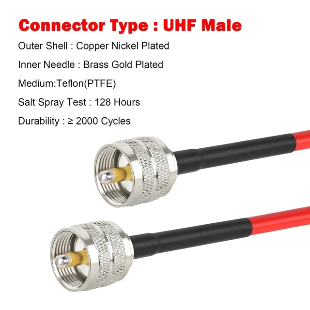 Alt view image 2 of 6 - RG8X Coaxial Cable 100ft,CB Coax Cable,UHF PL259 Male to Male Low Loss CB Antenna Cable 50 Ohm for HAM Radio,Antenna Analyzer,Dummy Load,SWR Meter