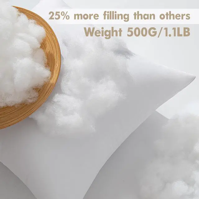 Alt view image 3 of 6 - Pillows Inserts, Pack of 4 18x18 Inch 100% Virgin Microfiber Filling Throw Pillows for Bed Couch Sofa