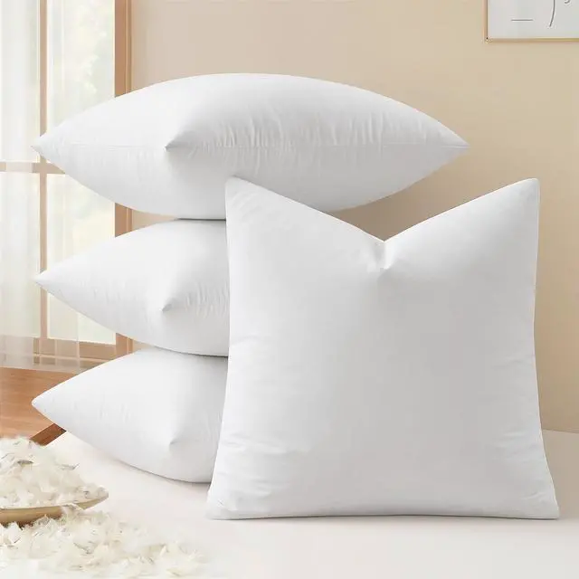 Main image of Pack of 4 18x18 Pillow Inserts, Premium Feather and Down Decorative Throw Pillows, Fluffy and Choppable, Cotton Fabric for Sofa Bed Couch
