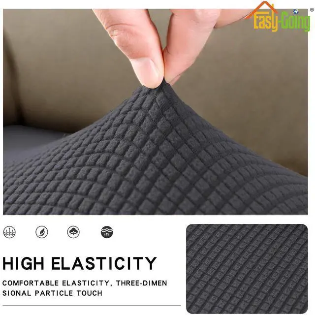 Alt view image 4 of 7 - Stretch Cushion Cover Sofa Cushion Furniture Protector Sofa Seat Sofa slipcover Sofa Cover Soft Flexibility with Elastic Bottom(Sofa Cushion, Dark Gray)