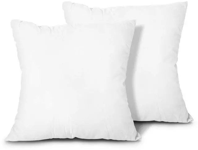 Main image of Throw Pillow Inserts, Set of 2 Lightweight Down Alternative Polyester Pillow, Couch Cushion, Sham Stuffer, Machine Washable. (White, 18x18)