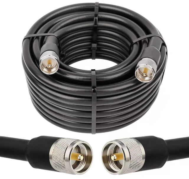 Main image of PL259 CB Coax Cable 35ft, RG8 PL259 UHF Male to SO239 Male Low Loss CB Coax Coaxial Cable for CB Radio, VHF Radio, SWR Meter, Antenna Analyzer