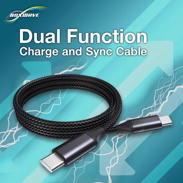 Alt view image 3 of 7 - Cable Compatible with Elikliv EDM4 Coin Microscope (4.3 in) - DirectSync PD Cable (3ft) - USB-C to USB-C (100W), Type C Braided Charge and Fast Sync - Jet Black
